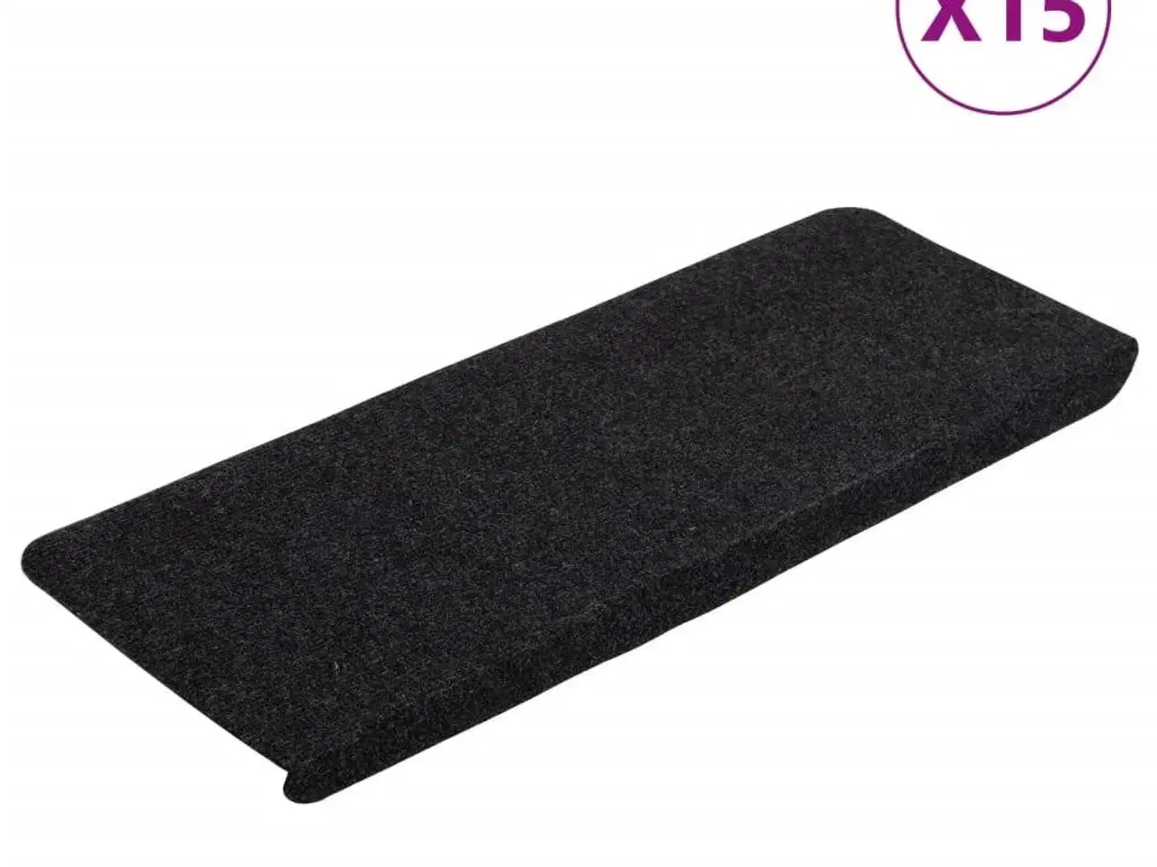Billede 2 - Selvklæbende trappemåtter 15 stk. 65x24,5x3,5 cm sort