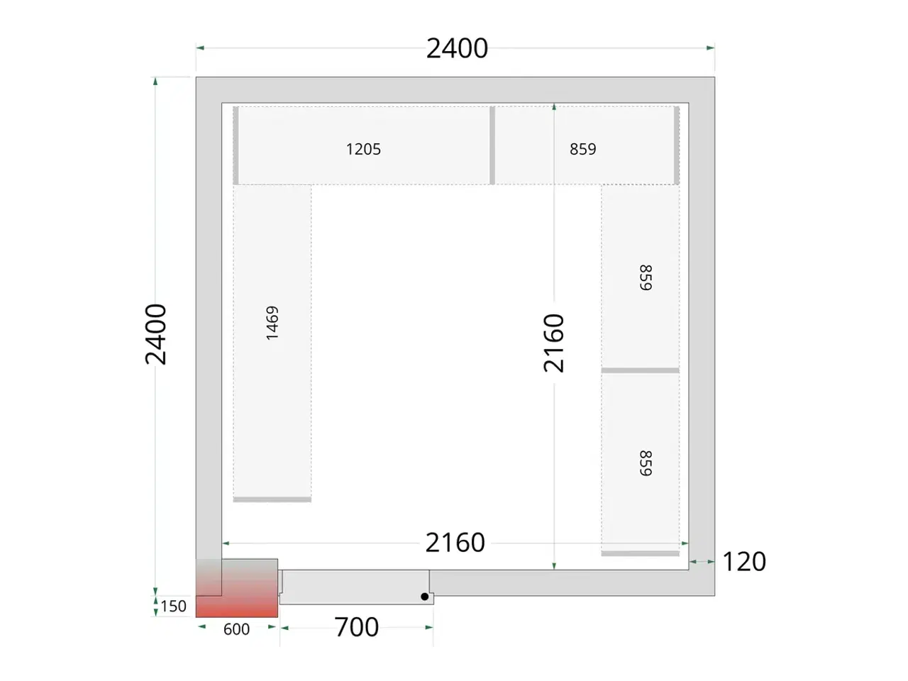 Billede 2 -  Tefcold Fryserum – 2400 x 2400 x 2200 mm