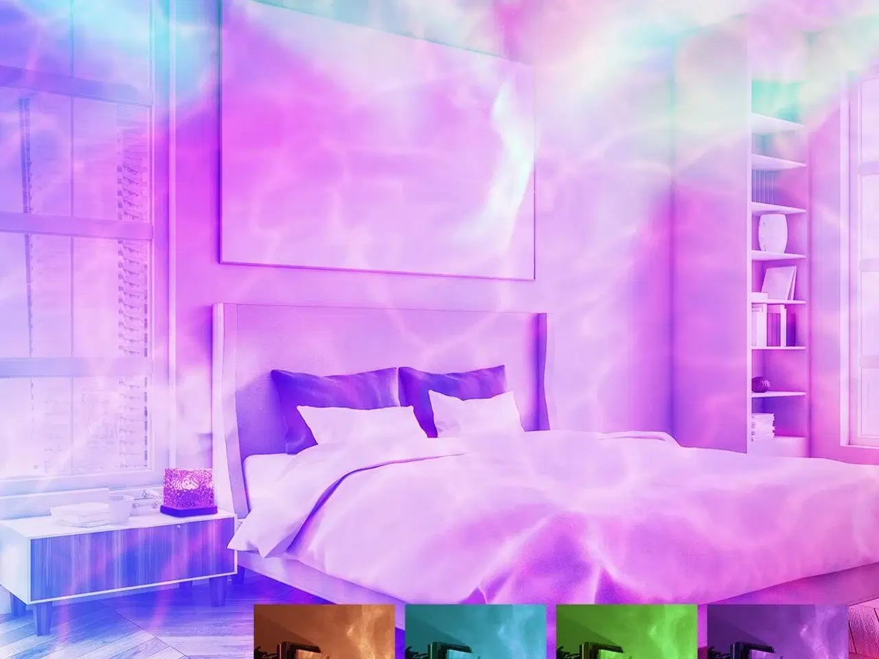 Billede 2 - Boralamp - Genopladelig LED nordlysprojektor