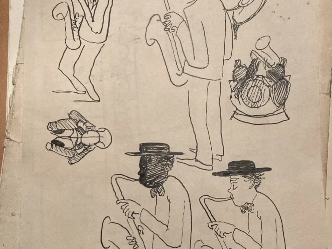 Billede 1 - Lester Young tegning af jazzmusiker jeff ibbo