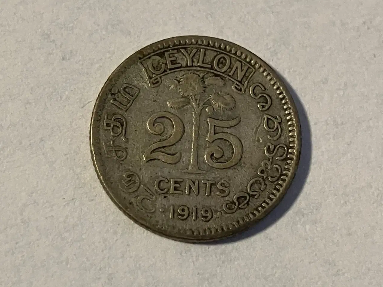 Billede 1 - 25 Cents Ceylon 1919