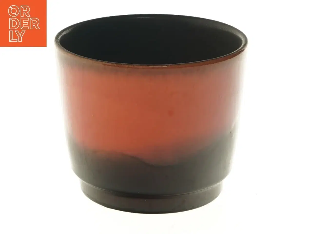 Billede 1 - Keramisk vase med brun gradient (str. Ø 14 cm længde 11,5 cm)