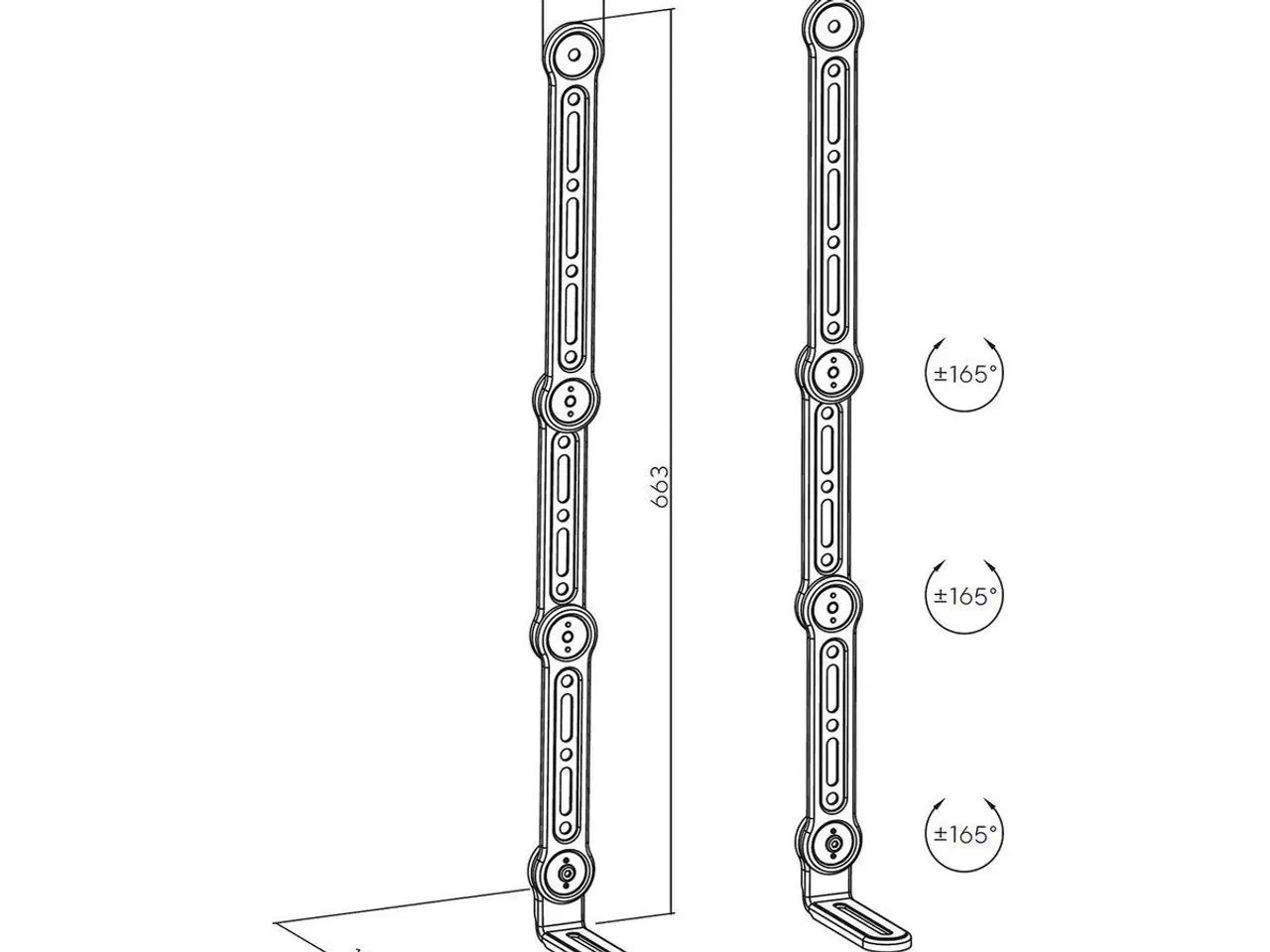 Billede 10 - Soundbar vægbeslag Aisens SPK04U-377 - justerbart, sort