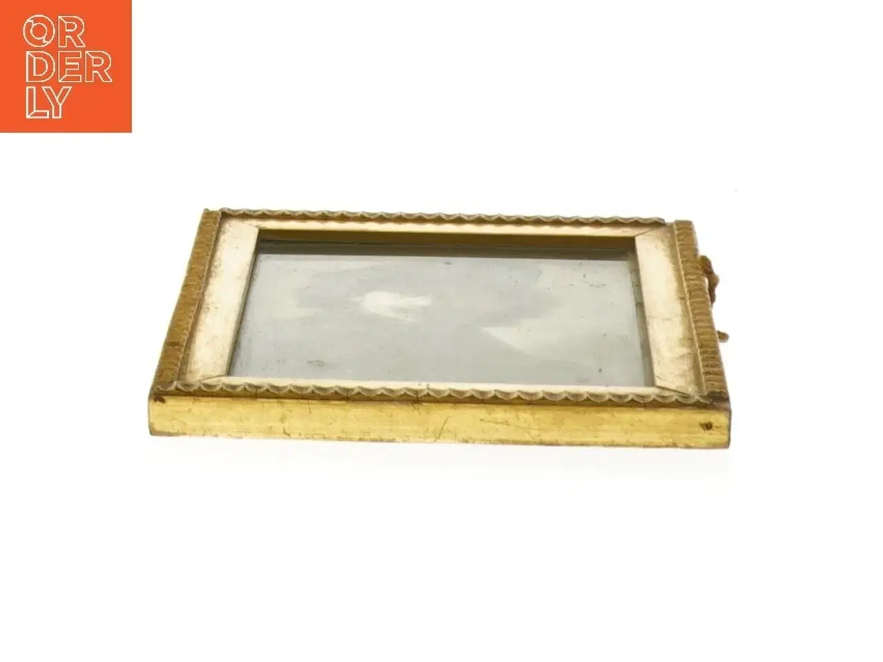 Billede 2 - Antik guldramme med motiv fra Rammefabrik København (str. 14x11 cm)