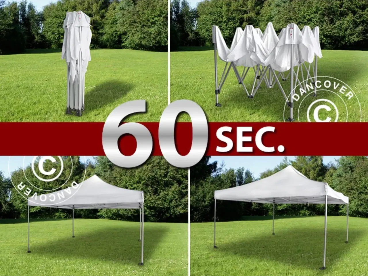 Billede 1 - Telt i Hvid på 3 x 3 meter incl. Gulv