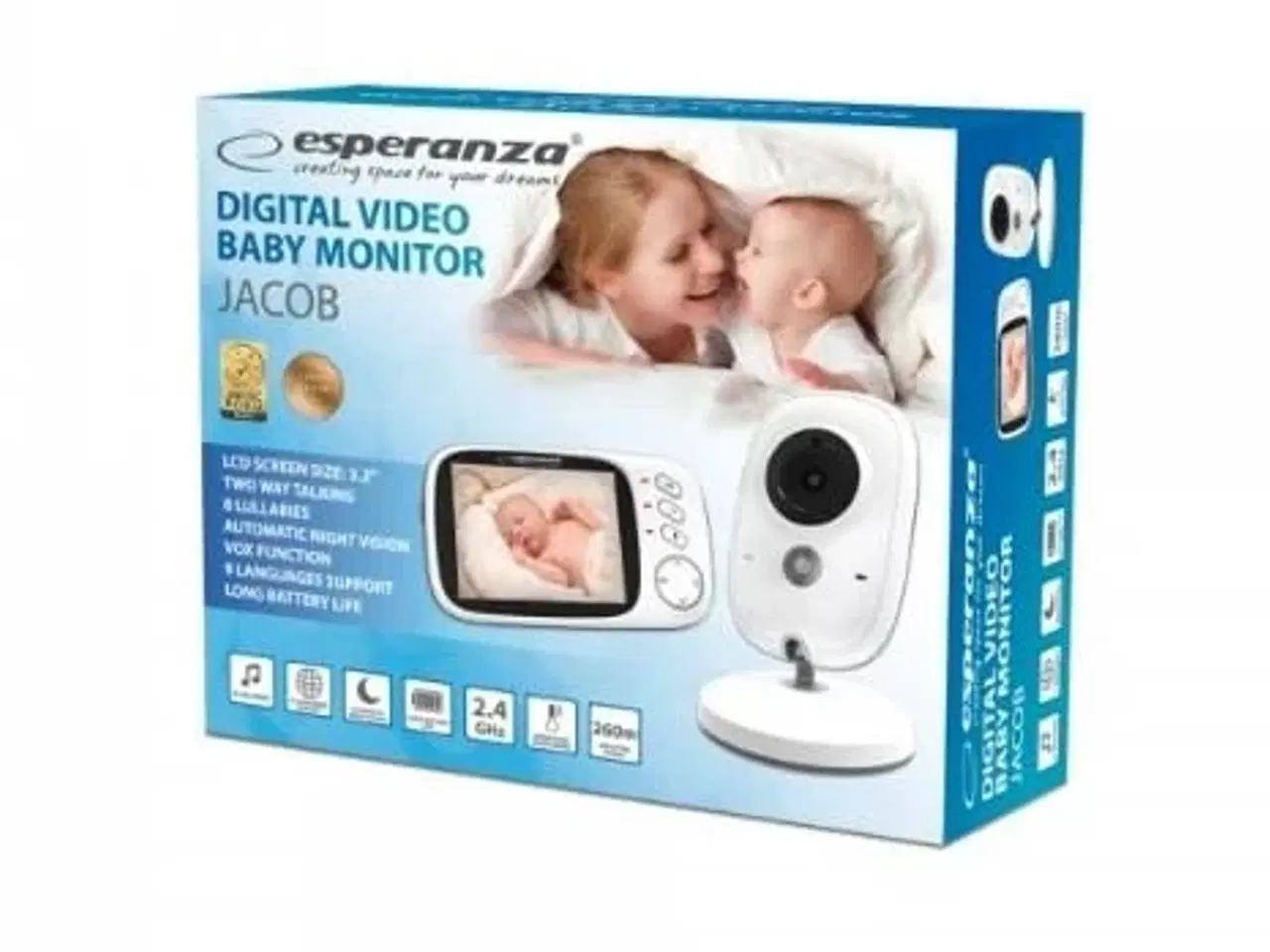 Billede 2 - Babyalarm med video – Esperanza Jacob EHM002, 50 m, hvid