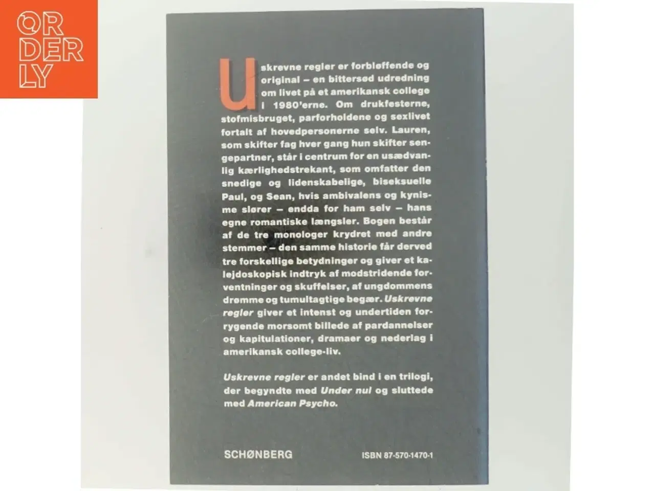 Billede 3 - Uskrevene regler af Bret Easton Ellis fra Schnberg