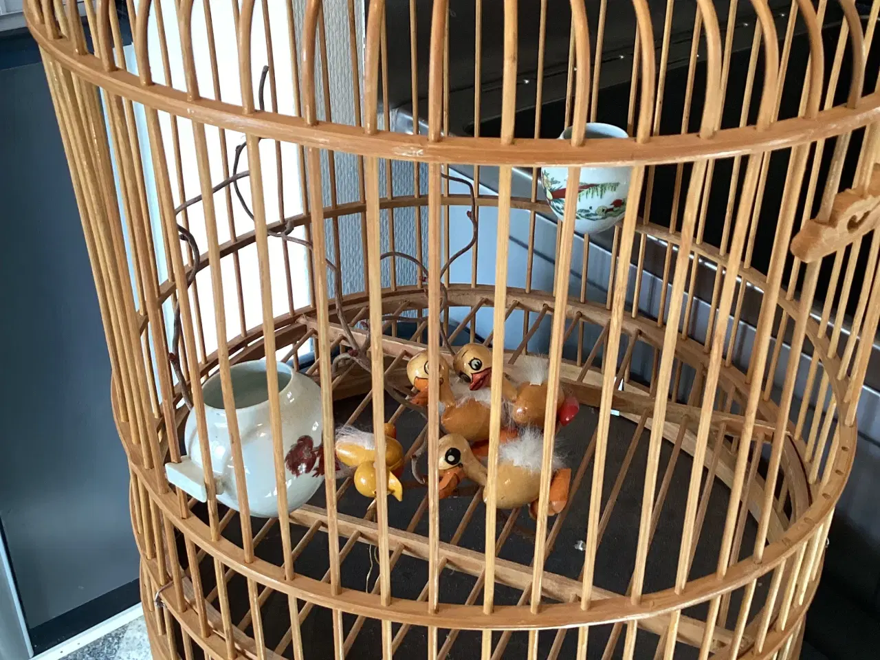 Billede 1 - Vintage bambus fuglebur