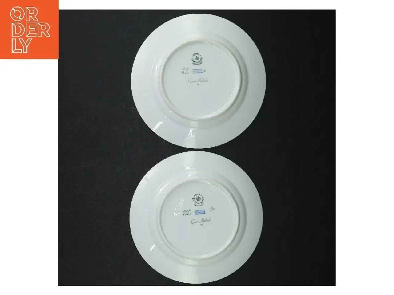 Billede 4 - Grøn Melodi RC Porcelænsmiddagstallerkener med plante dekoration fra Royal Copenhagen (str. Ø. 17 cm)