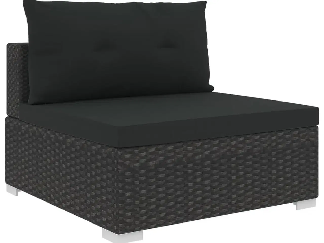 Billede 6 - Haveloungesæt 5 dele med hynder polyrattan sort