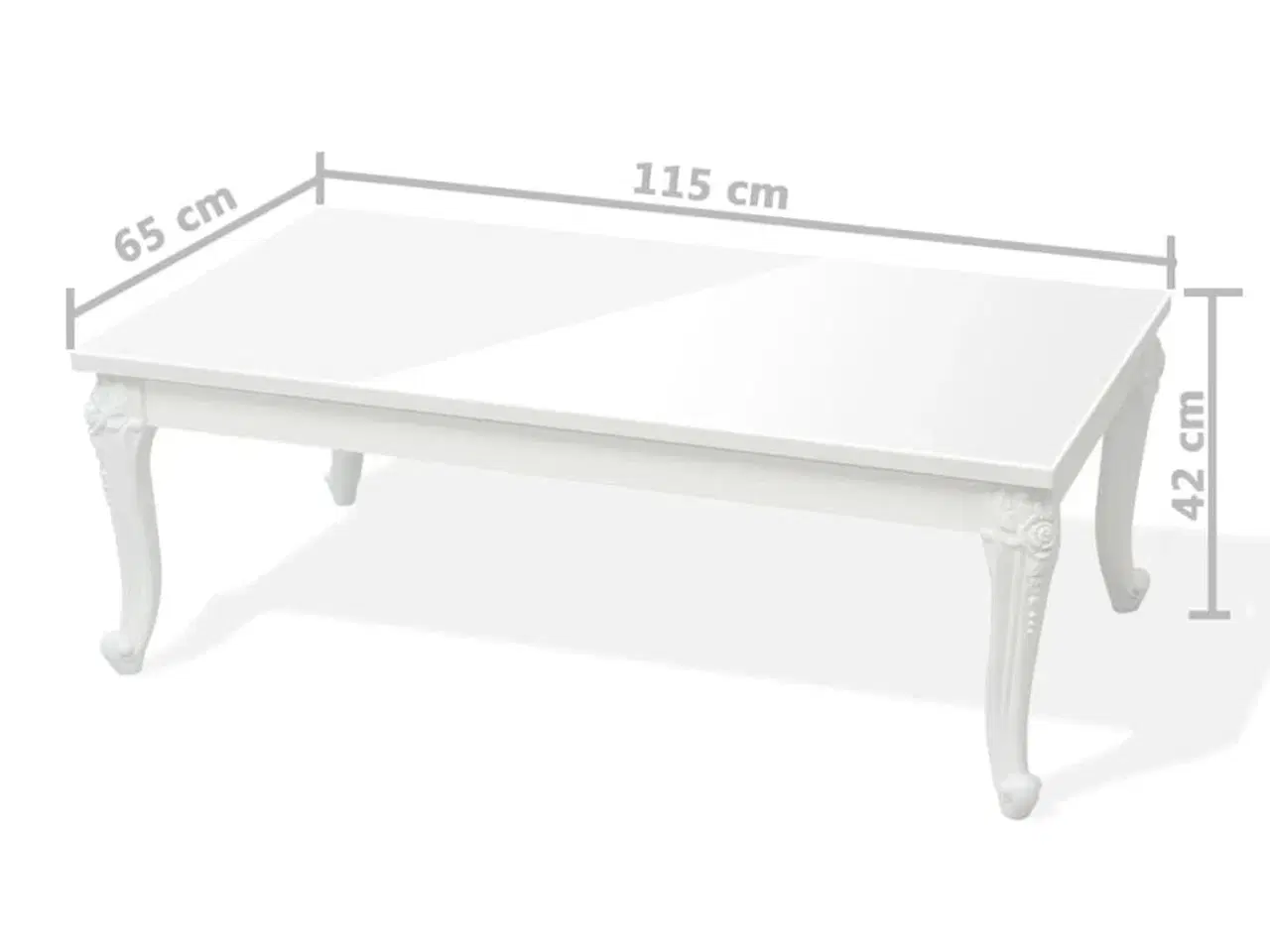 Billede 5 - Sofabord 115 x 65 x 42 cm højglans hvid