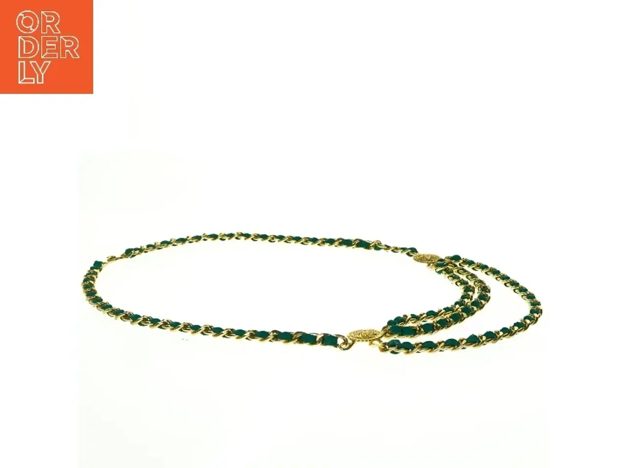 Billede 4 - Grøn og gylden halskæde (str. Længde. 102 cm)