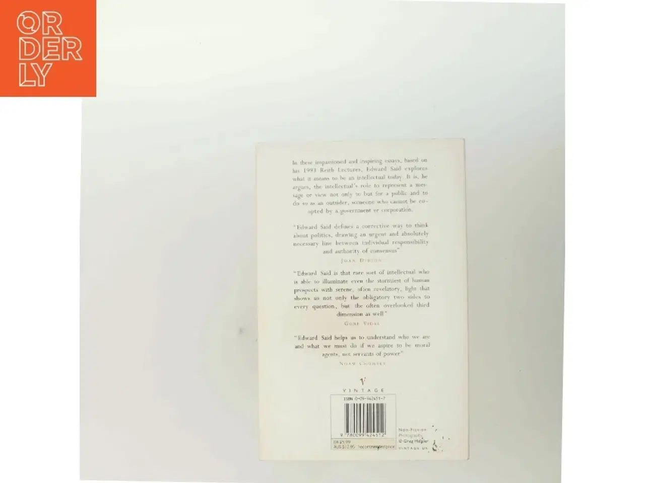 Billede 3 - Representations of the intellectual : the 1993 Reith lectures af Edward W. Said (Bog)