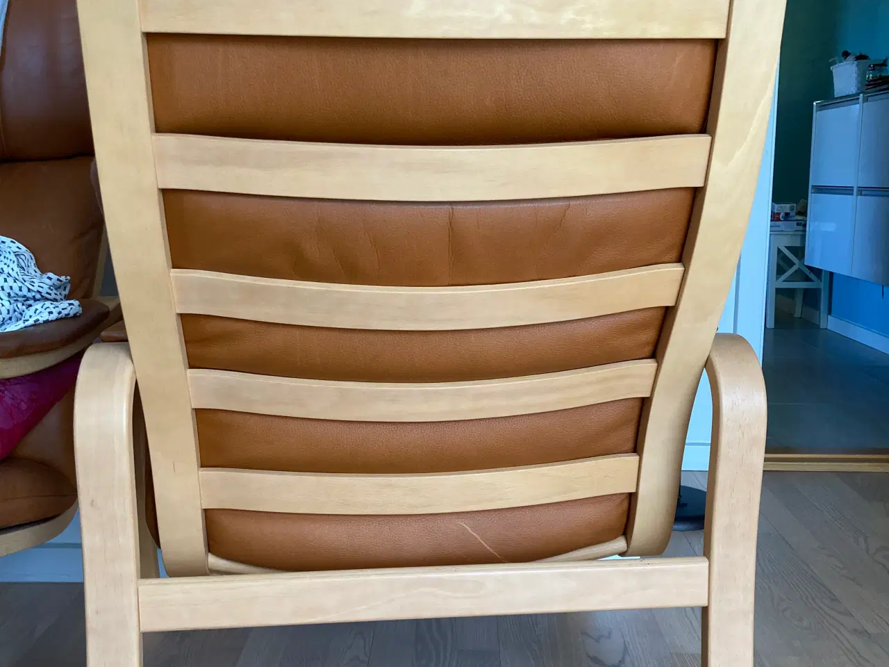 Billede 7 - Cognacfarvede læder lænestole, 2 stk