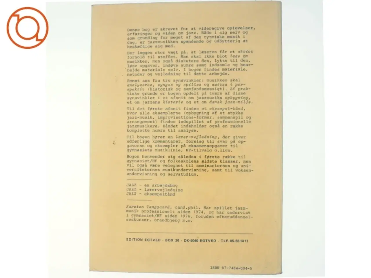 Billede 3 - Jazz - en arbejdsbog af karsten Tanggaard (bog)