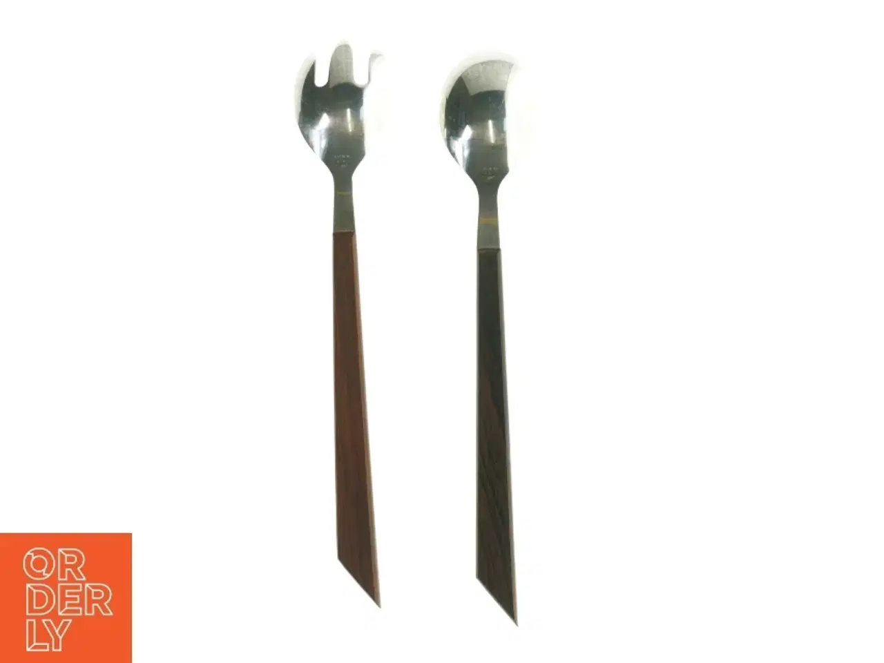 Billede 4 - Salatbestik i træ og rustfrit stål fra Salatbestik (str. 27 cm)