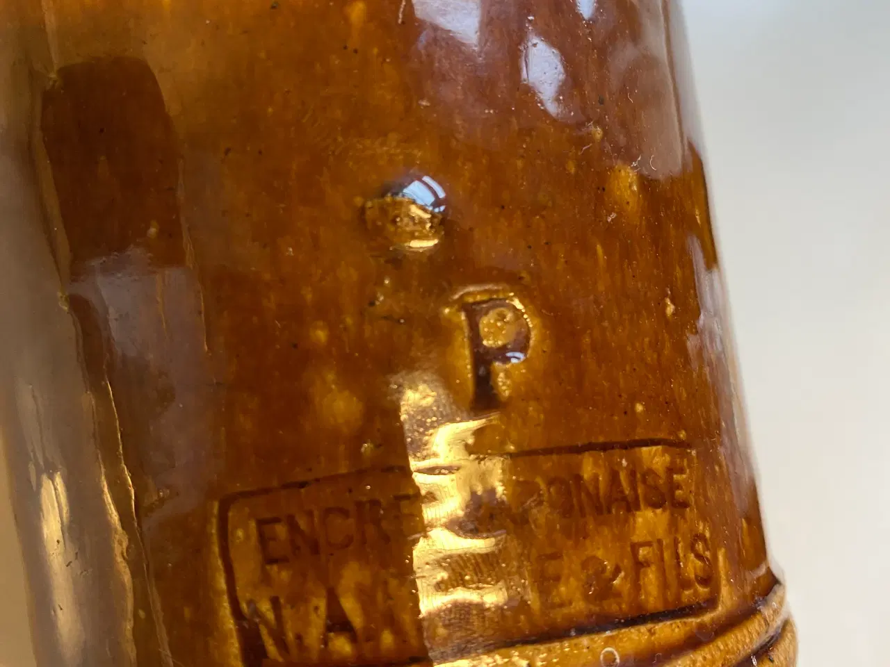 Billede 2 - Keramisk brun antik flaske