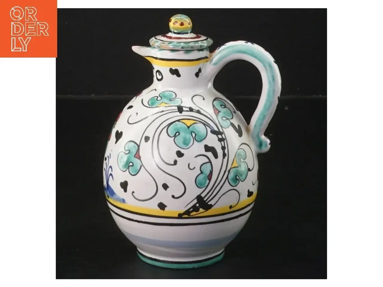 Billede 1 - Dekorativ keramisk kande med låg (str. 14 cm)