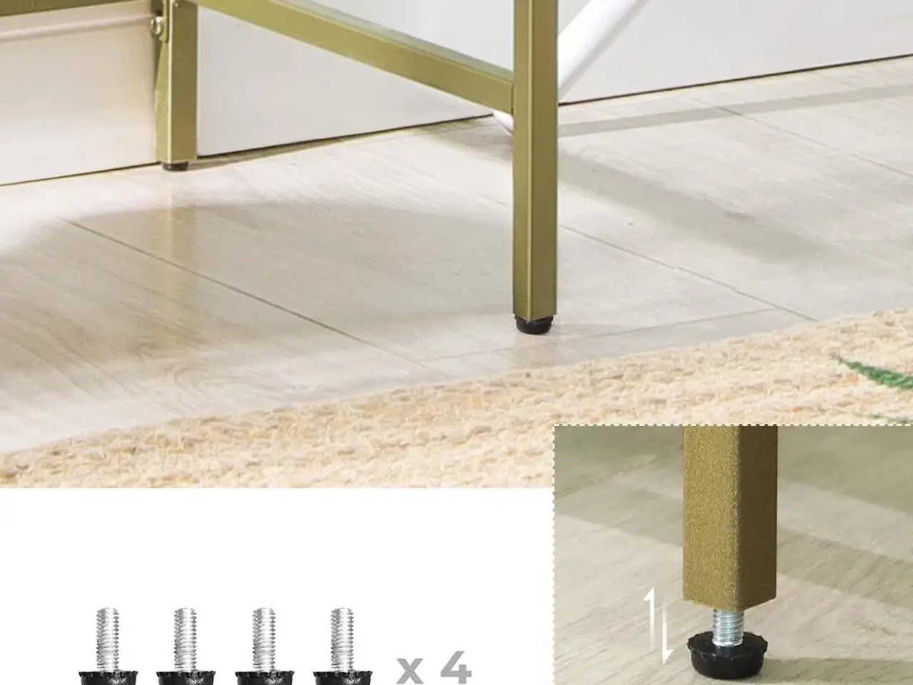 Billede 5 - Konsolbord i glas 100 × 30 × 73 cm guld