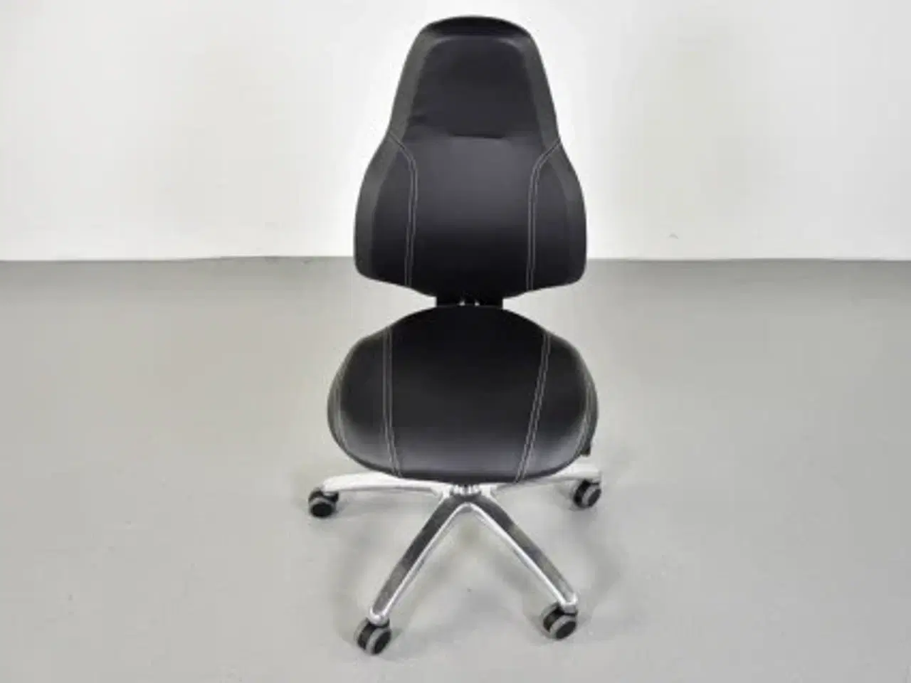 Billede 5 - Rh mereo 220 kontorstol med sort læder og blank fod