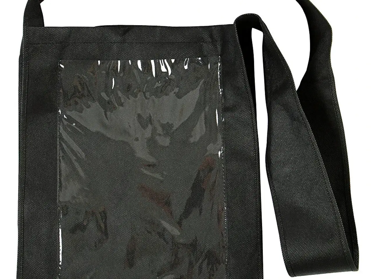 Billede 1 - Praktisk sort mulepose med plastlomme, 40x34x8 cm