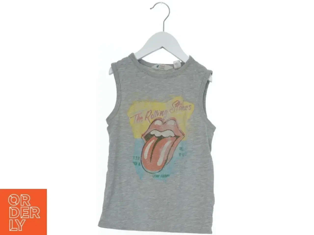 Billede 1 - Grå tanktop med Rolling Stones print fra H&M (str. 128)