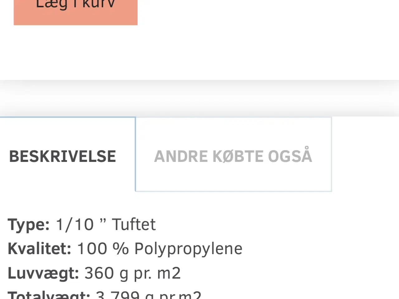 Billede 2 - Tæppe fliser 50+50