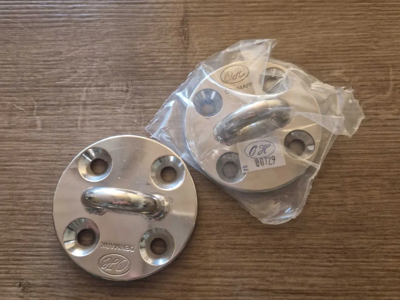 Billede 1 - Plader m/bøjle/pad eyes i rf stål 50, 60og 75 mm