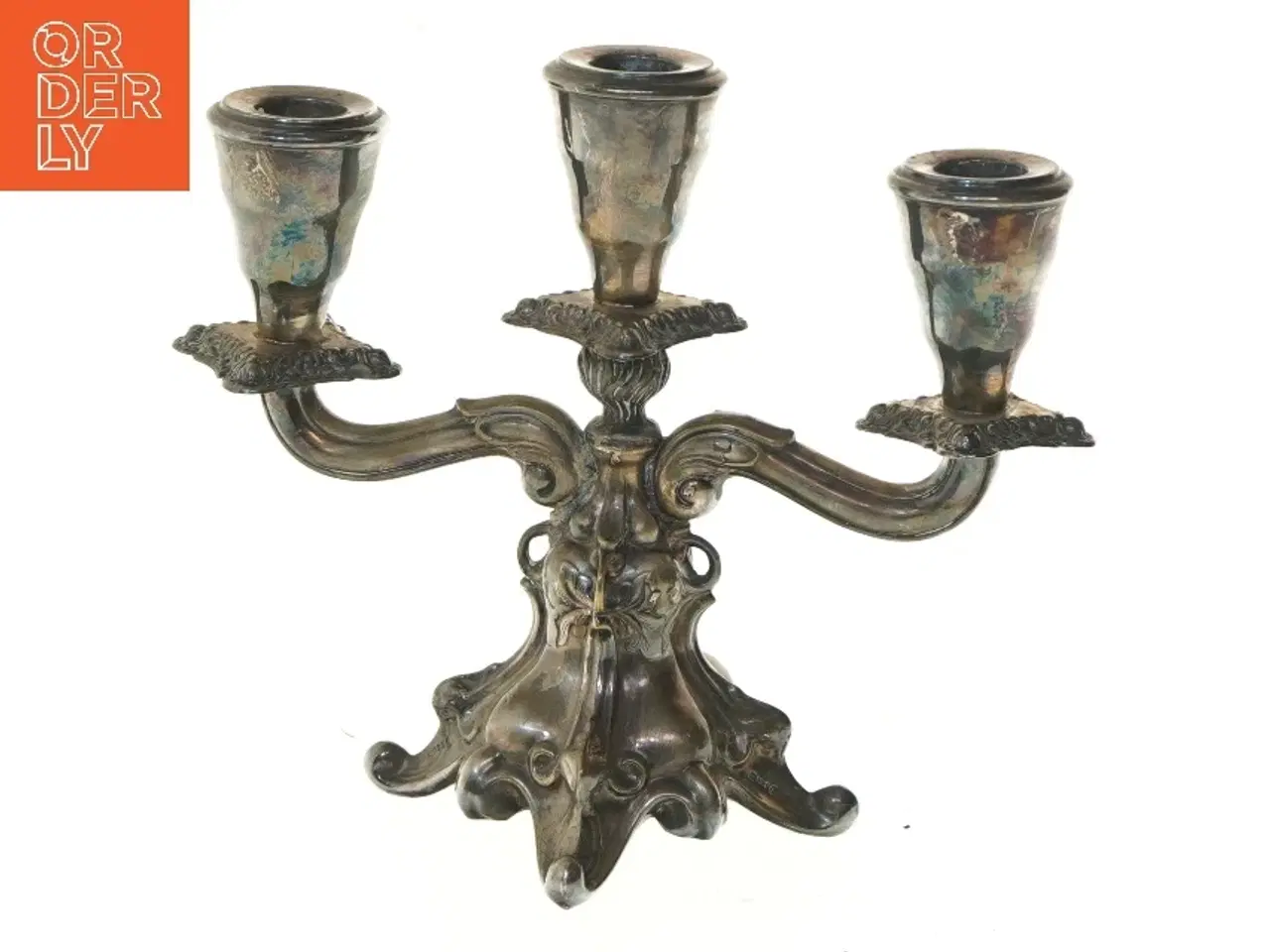 Billede 1 - Trearmet  lysestage (str. 23x19 cm)