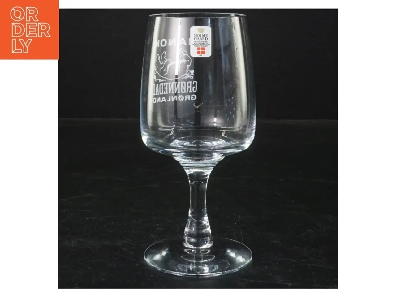 Billede 2 - Rødvinsglas med Grønlandsk logo fra Holmegaard (str. 16 cm)