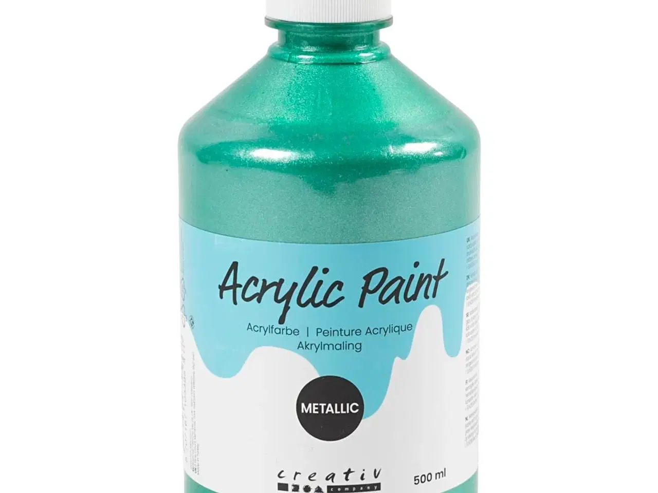 Billede 1 - Metallic Akrylmaling Grøn 500ml - Høj Kvalitet