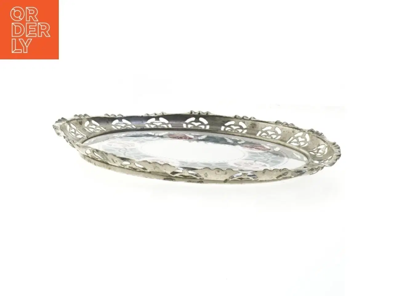 Billede 3 - Rundt fad med blomsterdesign (str. Ø 26,5 cm)