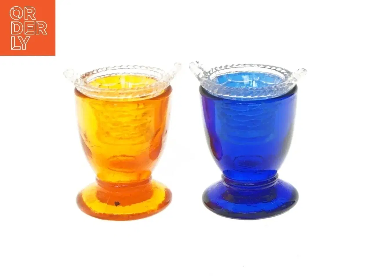 Billede 1 - Små glasvaser, orange og blå (str. 6,5x5 cm)