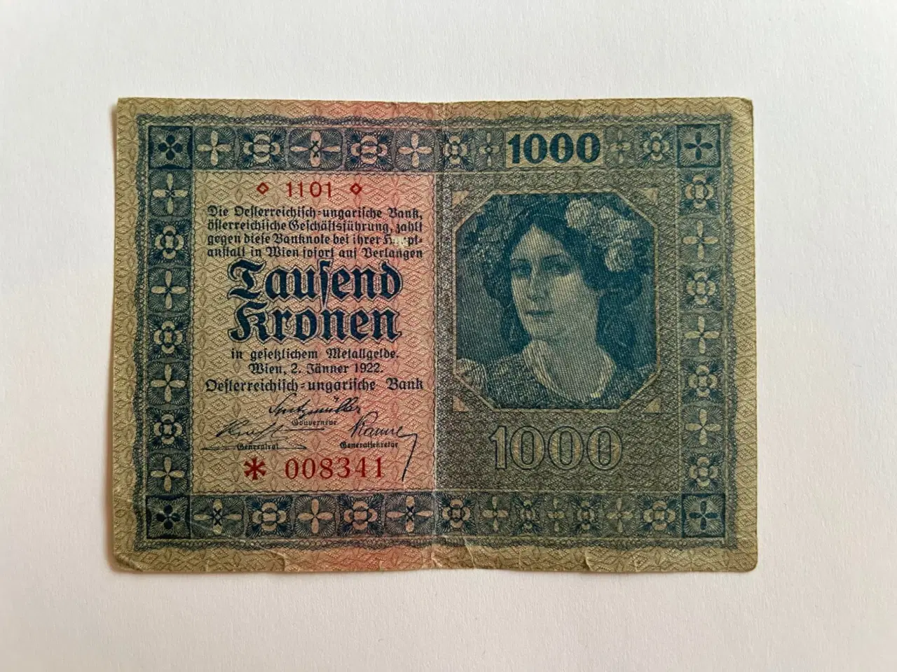 Billede 1 - 1000 Kronen Austria / Hungary 1922