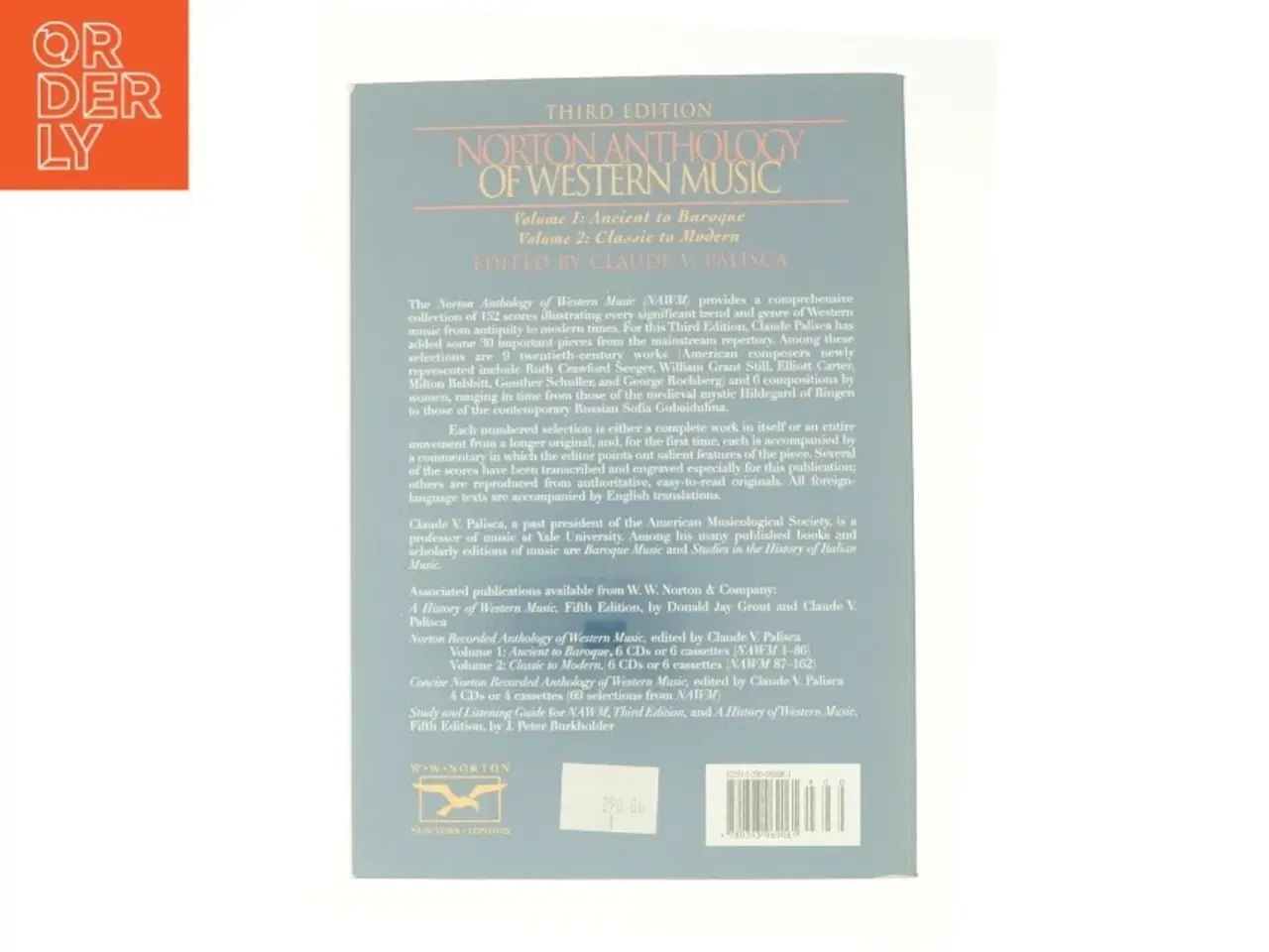Billede 2 - Norton Anthology of Western Music : Ancient to Baroque af W W Norton & Co (Bog)