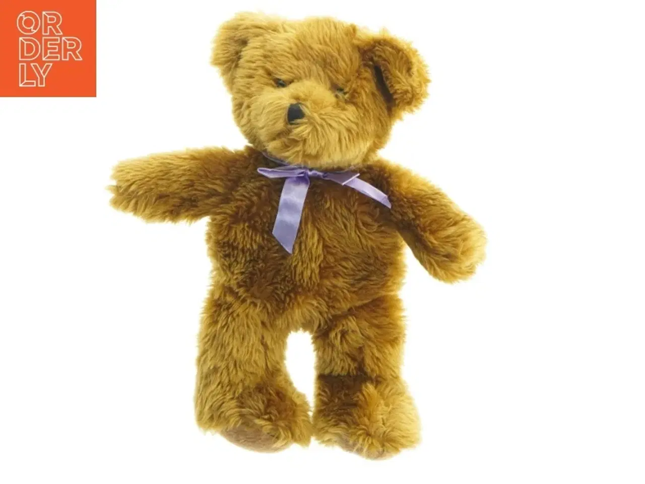 Billede 1 - Opvarmelig Teddy bamse med lilla sløjfe fra Henry Warmheart (str. 37 cm)