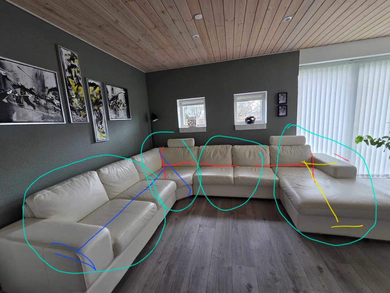 Billede 2 - Stor U sofa i læder