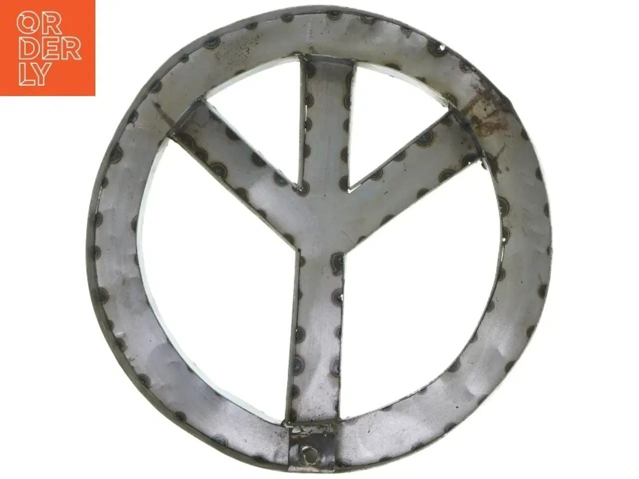 Billede 4 - Rustik fredsskilt i metal med vægophæng (str. Ø 30 cm)