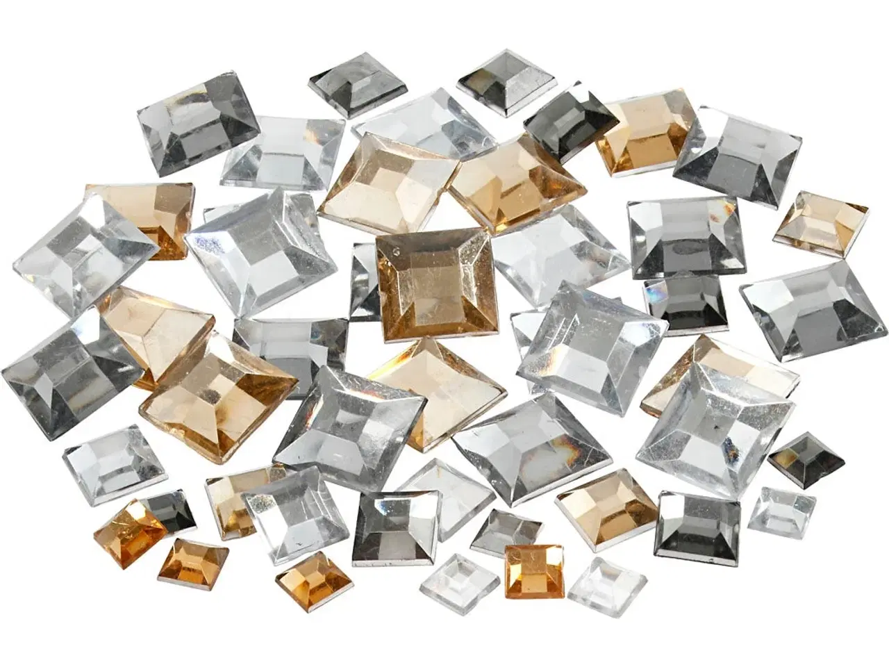 Billede 1 - Firkantede Rhinsten i Gylden Olie - 360 stk.