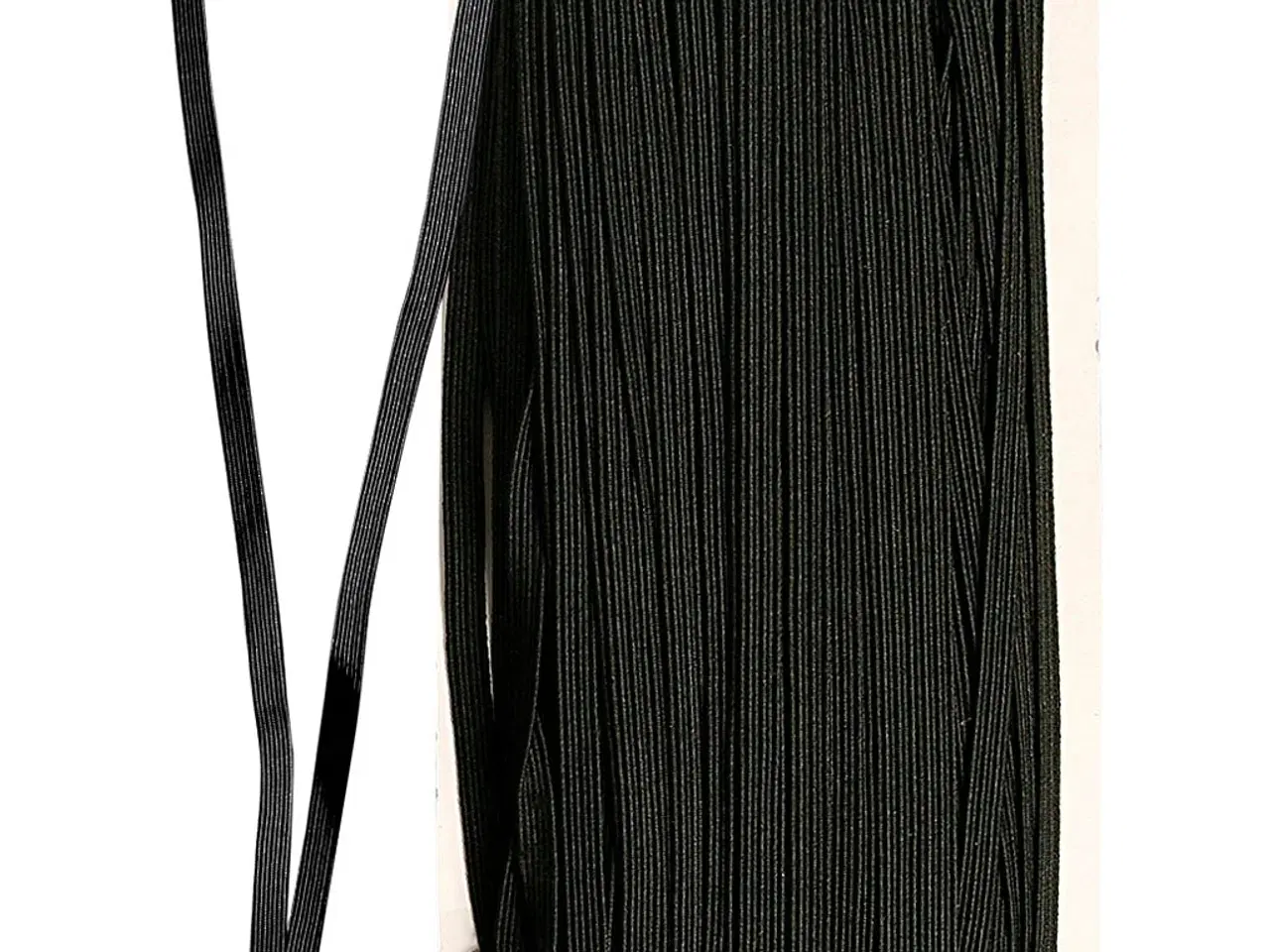 Billede 1 - Sort Elastikbånd 6 mm - 50 m Rulle til DIY Projekter