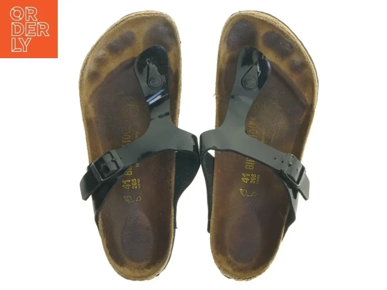 Billede 4 - Birkenstock Sorte sandaler med strop og korksål (str. 41 )