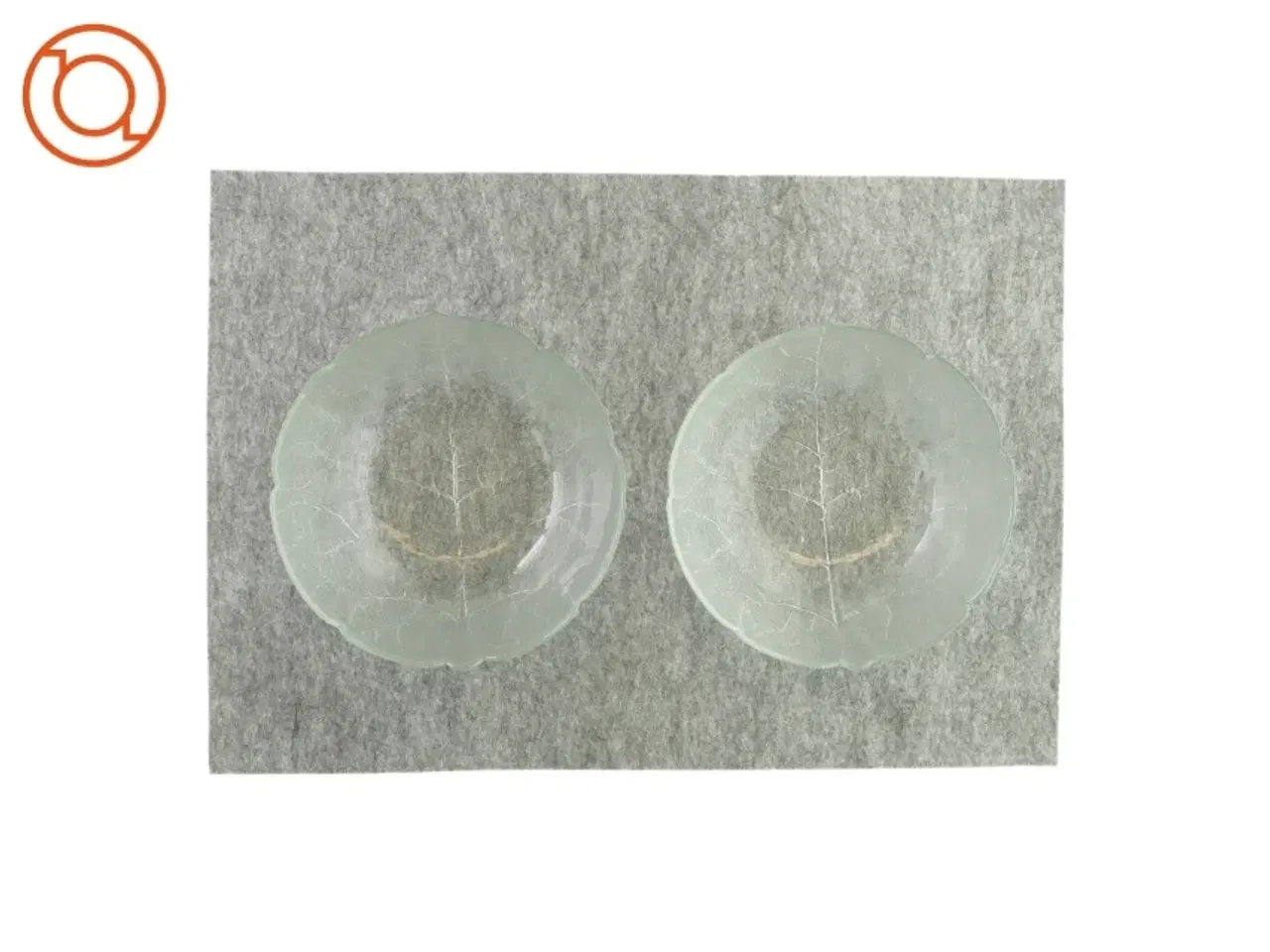 Billede 2 - Glasskåle med bladtryk (2 styk)