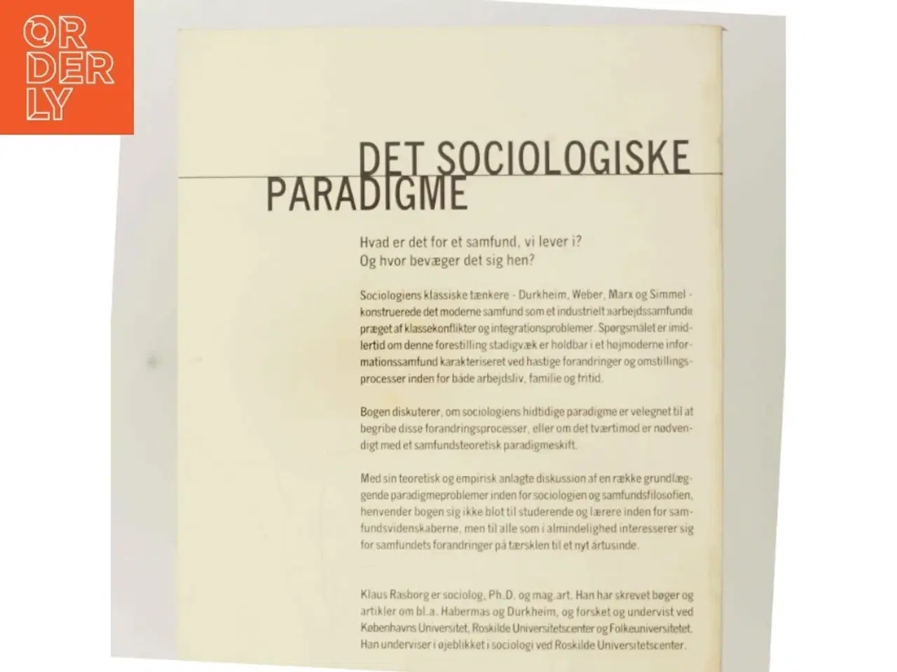 Billede 3 - Det Sociologiske Paradigme af Klaus Rasborg (Bog)
