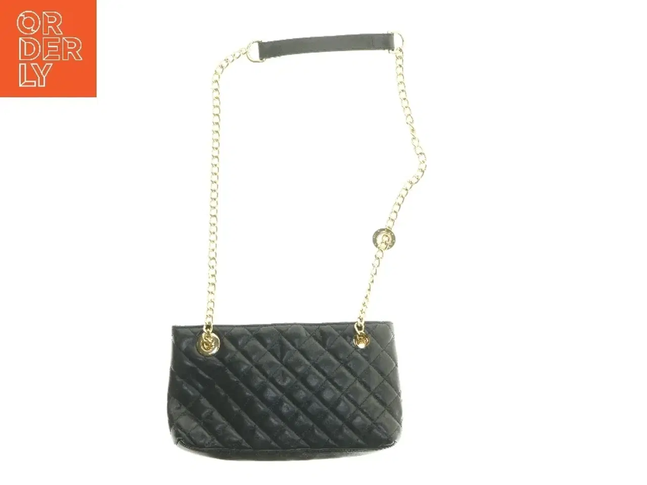 Billede 2 - Sort skuldertaske med guldkæde fra Jaeger (str. 29x16,5 cm)