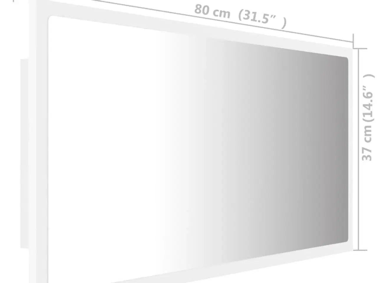 Billede 12 - Badeværelsesspejl med LED-lys 80x8,5x37 cm akryl hvid