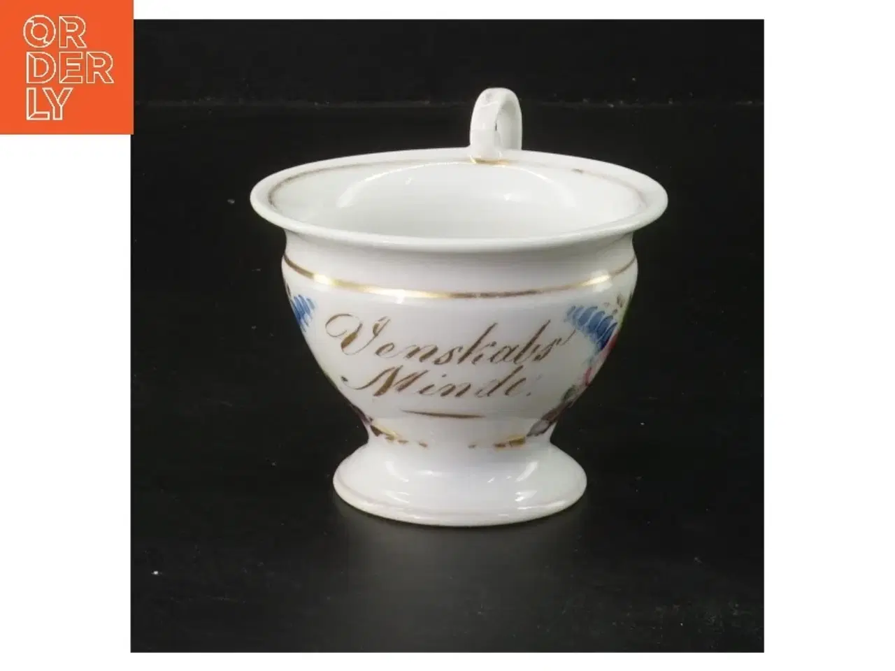 Billede 2 - Dekorativ kaffekop med blomstermønster (str. Ø 9 cm højde 7 cm)