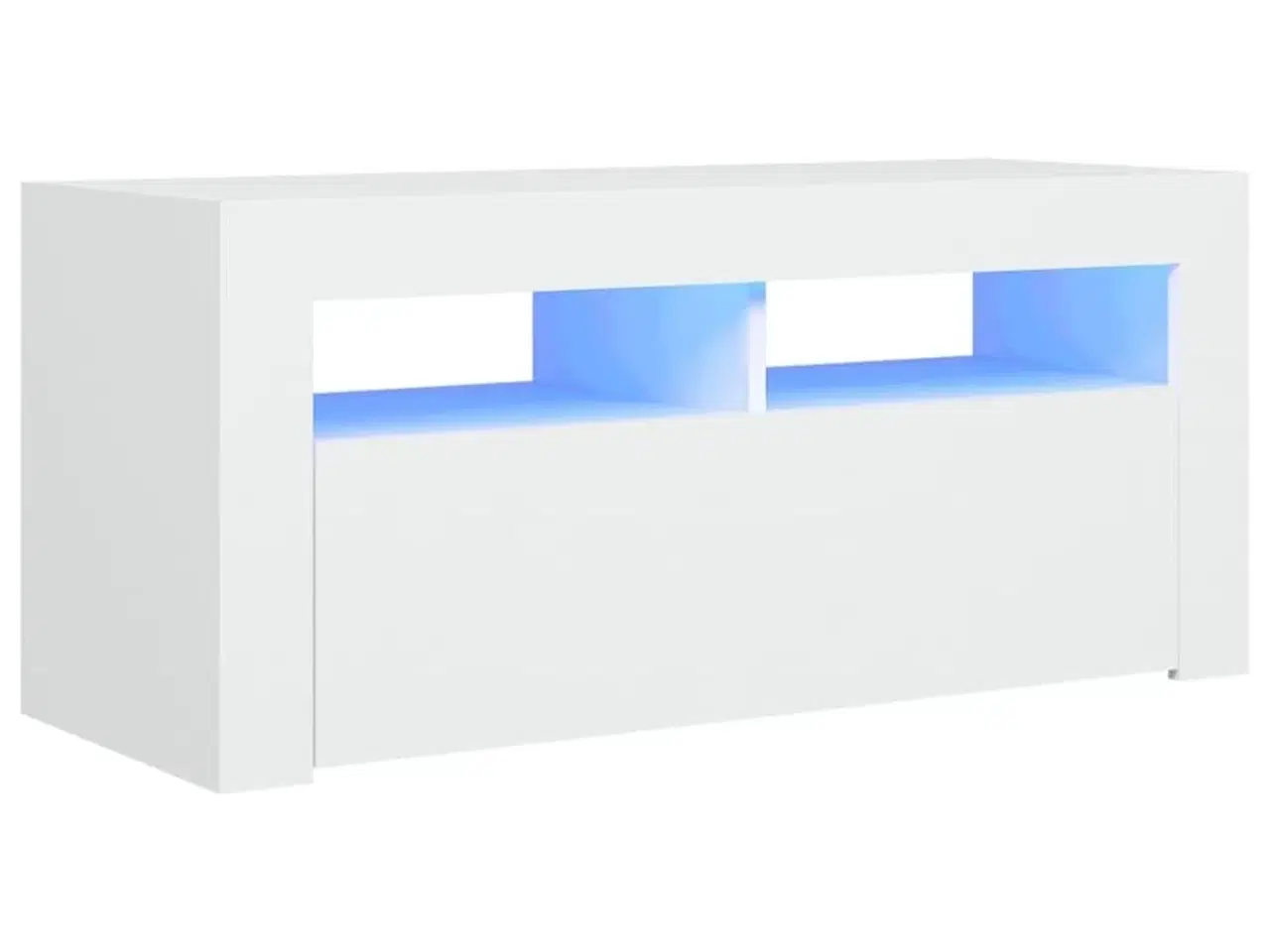 Billede 2 - Tv-skab med LED-lys 90x35x40 cm hvid