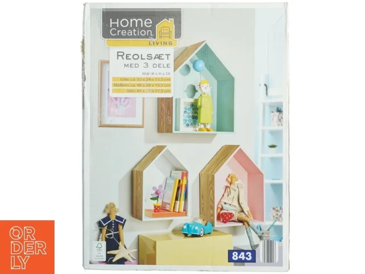 Billede 1 - Reolsæt med 3 dele fra Home Creation (str. 25 x 24 x 13,5 cm 40 x 29 x 15,5 cm 45 x 34 x 17,5 cm)