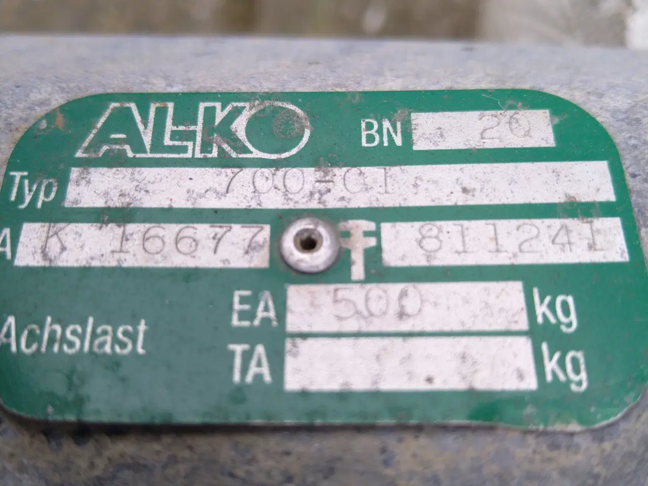 Billede 2 - AL-KO U-bremset trailer aksel.