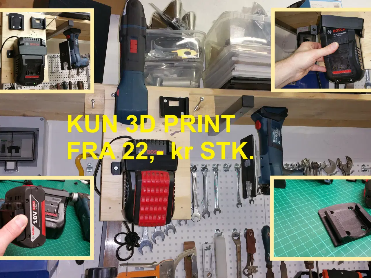 Billede 1 - Tilbehør til elværktøj,Blå Bosch 18v - Div. Beslag